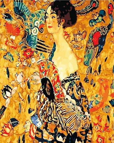 Classique Peintures par Numéro Lady-with-Fan-Gustav-Klimt-paint-by-numbers