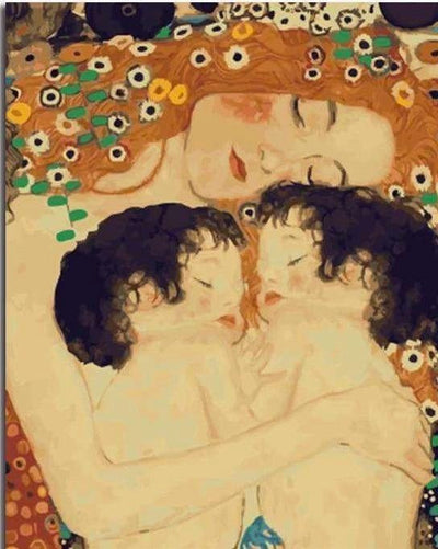 Classique Peintures par Numéro Paint-by-Numbers-Kits-for-Adults-DIY_Woman_Child_by_Gustav_Klimt-1