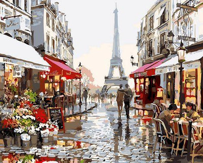 Paysage Paris Kits De Peinture Par Numéros Avec Cadre GX1071