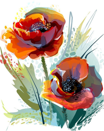 Fleur Abstrait Kits De Peinture Par Numéros Pour Adulte HQD1210