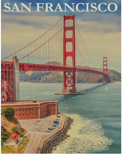 Paysage San Francisco Kits De Peinture Par Numéros Avec Cadre HQD1224