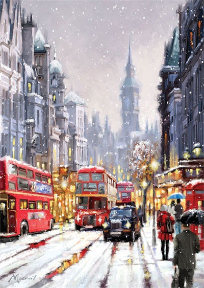 Paysage London Winter Kits De Peinture Par Numéros Avec Cadre HQD1227