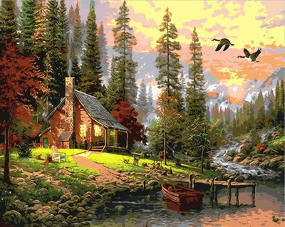 Figured'Art Peinture par numéros pour adultes Rivière et forêt d'automne 40 x 50 cm – Kit de peinture artistique sur toile roulée sans cadre Figured'Art Peinture par numéros pour adultes Rivière et forêt d'automne 40 x 50 cm – Kit de peinture artistique sur toile roulée sans cadre