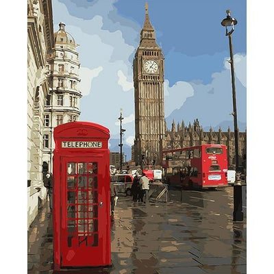 Paysage Le Big Ben Kits De Peinture Par Numéros Avec Cadre PH9214