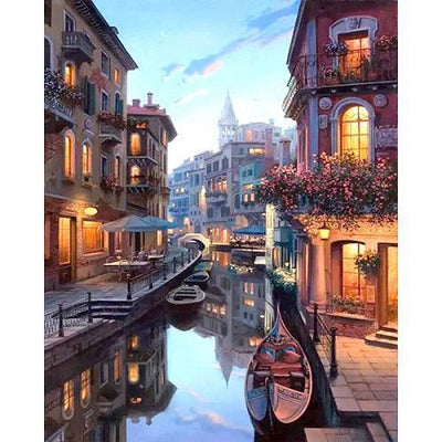 Paysage Venice Kits De Peinture Par Numéros Avec Cadre PH9448