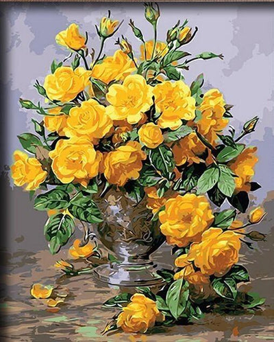 Fleur Rose Kits De Peinture Par Numéros Pour Adulte WH2028
