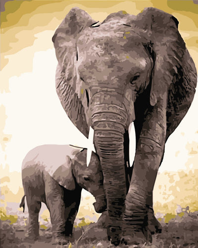 Animaux l éléphant Kits De Peinture Par Numéros Pour Adulte HQD1384