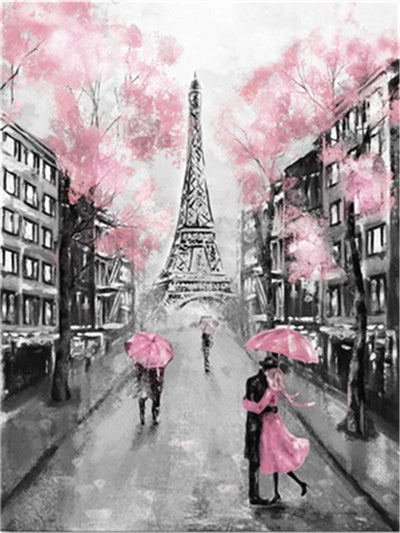 Paysage Tour Eiffel Kits De Peinture Par Numéros Avec Cadre Y5247