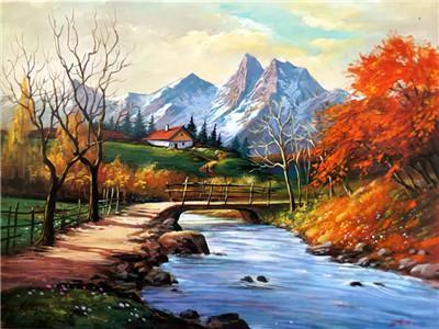 Naturel Mountain Lac Kits De Peinture Par Numéros Pour Adulte Y5703