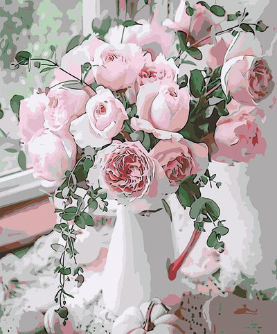 Fleur Rose Kits De Peinture Par Numéros Pour Adulte HQD1408